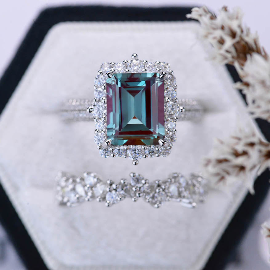 Lab grown diamond engagement ring set in yellow gold, gorgeous bridal ring  set / Adonis | Eden Garden Jewelry™