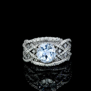 "Infinitely Yours" Giliarto Genuine Natural Aquamarine Engagement Ring