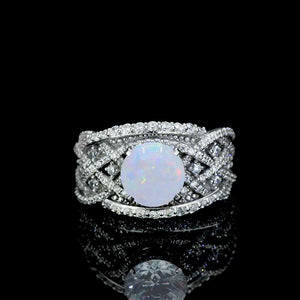 "Infinitely Yours" White Opal Engagement Ring