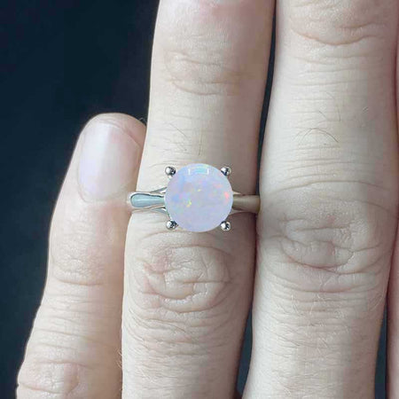 Galaxy White Opal Ring