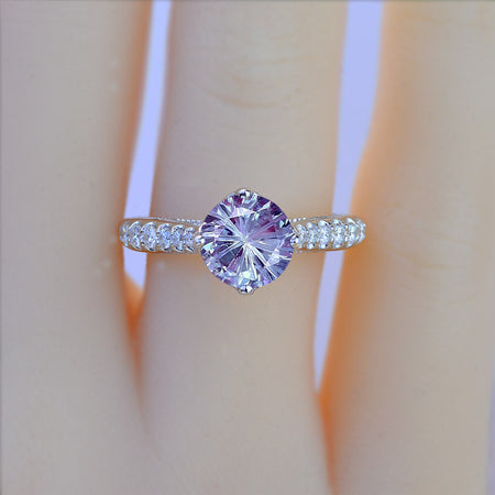 Fireworks Cut Alexandrite Engagement White Gold Ring Classic Customized Design Your Own Ring