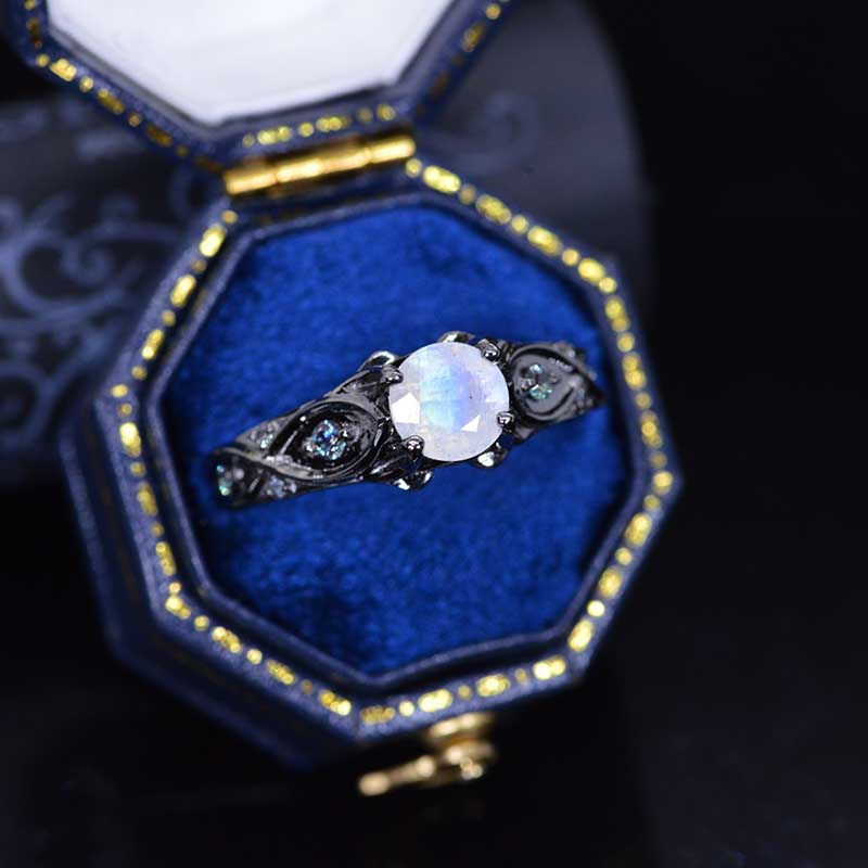 Gleam Alexandrite and Moonstone Ring