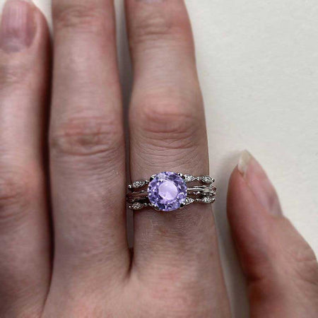 2 Carat Purple Sapphire Engagement Eternity Rings Eternity Set