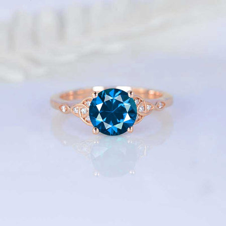 2 Carat Cornflower Sapphire Celtic Engagement Ring 14K Yellow Gold