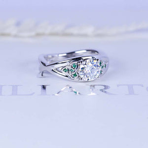 Fairy Tail Moissanite Celtic Engagement Ring 14K White Gold