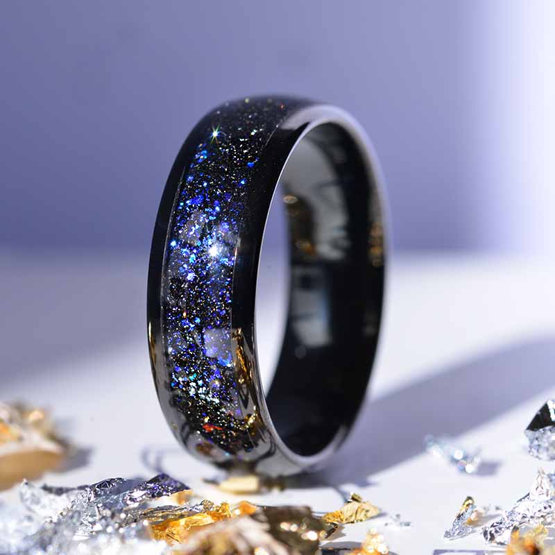 Blue Rose buy Gold Tungsten Ring,Black Tungsten Ring,Anniversary Ring,Black Wedding Ring,Tungsten Carbide Ring,Men & Women,Unique Wedding Ring