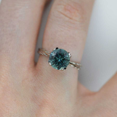 2 Carat Teal Sapphire Engagement Ring