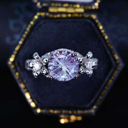 ''Lola" 2.0 Carat Fireworks Cut Alexandrite Floral Engagement Ring