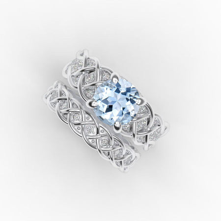 2.0 Carat Aquamarine Engagement White Gold Ring