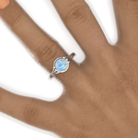 1.5 Carat Genuine Moonstone Gold Floral Engagement Ring