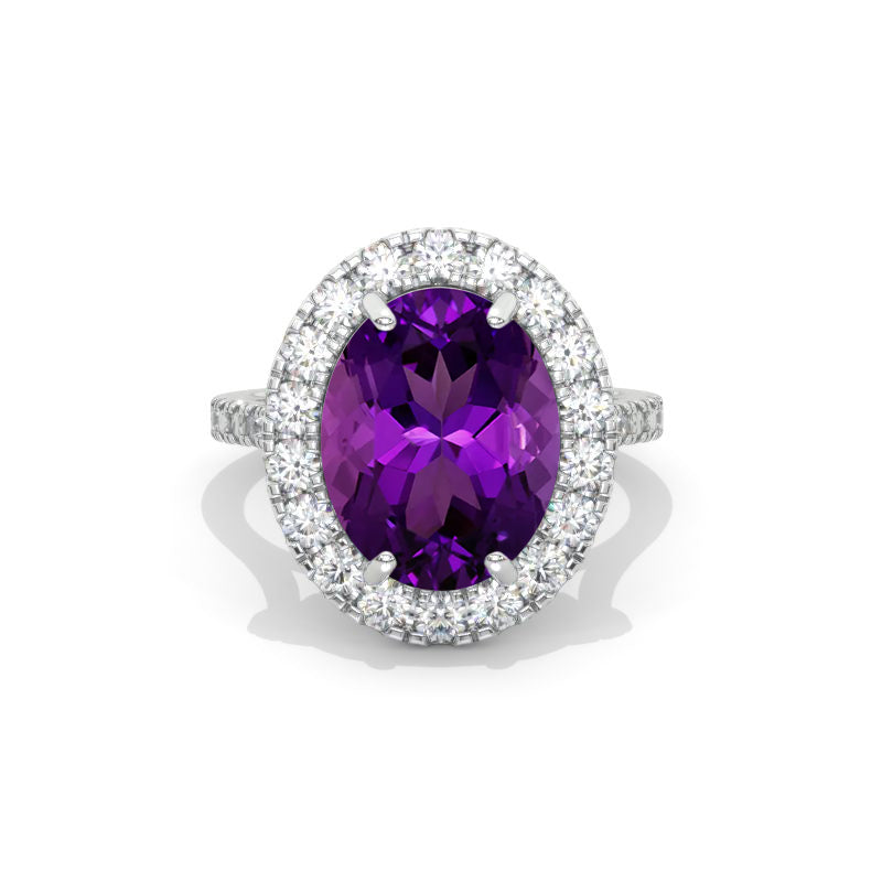 10karat oval amethyst newest solitaire ring