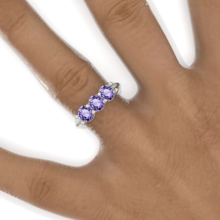 1.8 CTW Purple Sapphire Stackable Wedding Ring