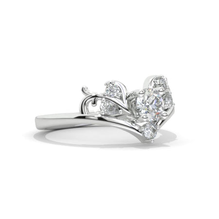 Floral Moissanite Giliarto Twisted Shank Gold Engagement Ring