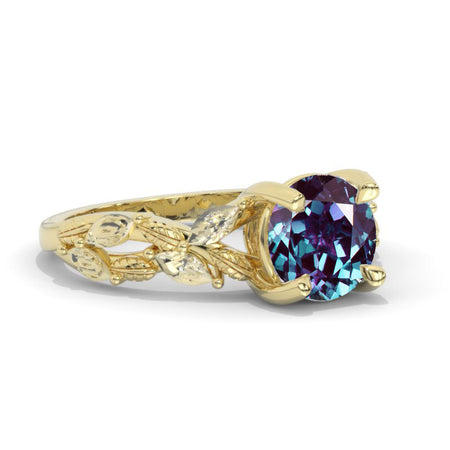 2 Carat  Floral Celtic Alexandrite Engagement Ring