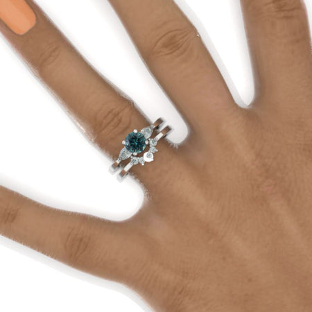 Teal Sapphire Stackable Ring  For Model TS2021