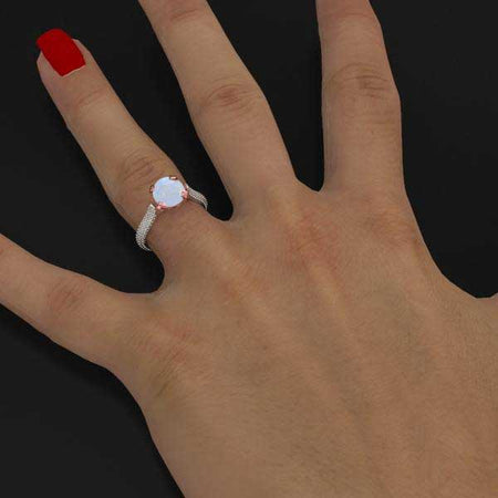 Orion Forever One White Opal Engagement Ring