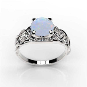 White Opal Gold Giliarto 14K White Gold Engagement Ring