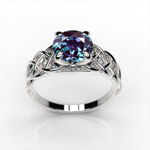 Alexandrite Gold Giliarto 14K White Gold Engagement Ring