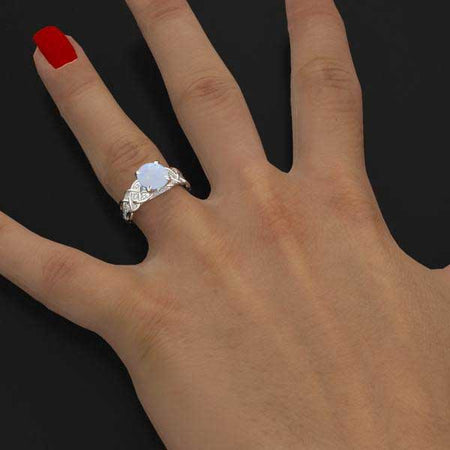 White Opal Gold Giliarto 14K White Gold Engagement Ring