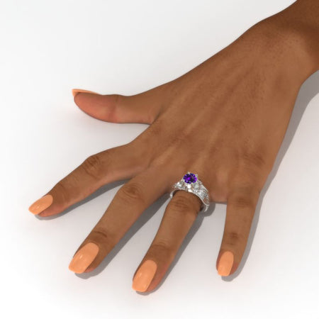 2.0 Carat Natural Amethyst New York Engagement Ring