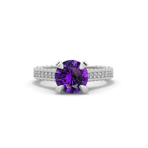 3.2 Carat Natural Amethyst Engagement Ring