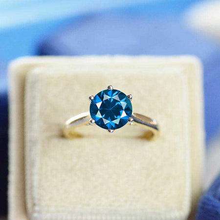 3 Carat Cornflower Sapphire Six Prongs Engagement Ring