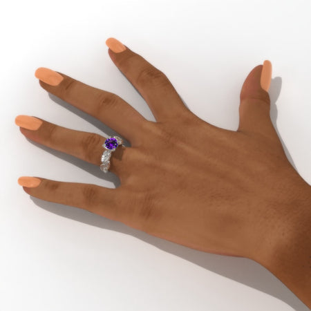 2.0 Carat Natural Amethyst Twig Engagement Ring