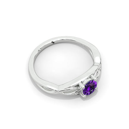 Celtic Natural Amethyst Gold Ring