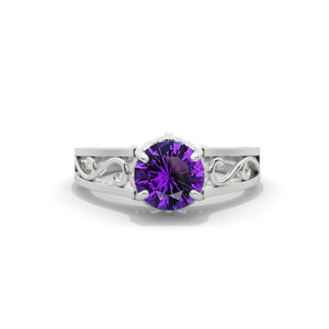 Ascella 2.6 Carat Natural Amethyst White Gold Engagement Ring