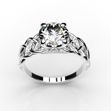 2 Carat Moissanite Diamond Engagement Ring