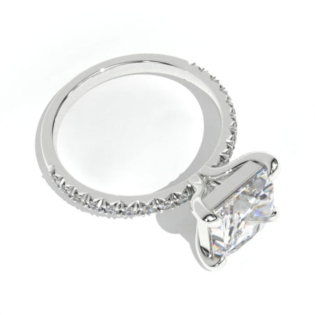 3.2 Carat Giliarto Moissanite Princess Cut Engagement Gold Ring.