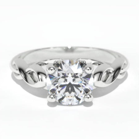 2.0 Carat Moissanite Lattice White Gold Engagement Ring