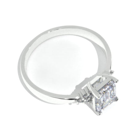 Moissanite Emerald Cut Engagement Gold Ring