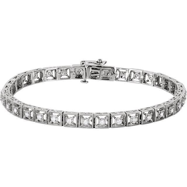 Square Links Diamond Bangle Bracelet, 14K White Gold  Diamond Stores Long  Island – Fortunoff Fine Jewelry