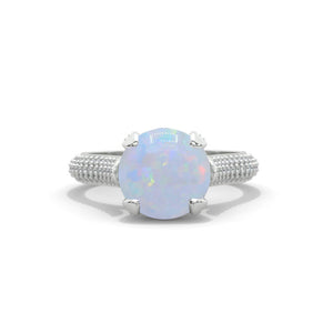 Orion 2.6 Carat Genuine Natural White Opal Engagement Ring