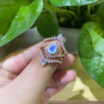 Gold Moonstone Ring