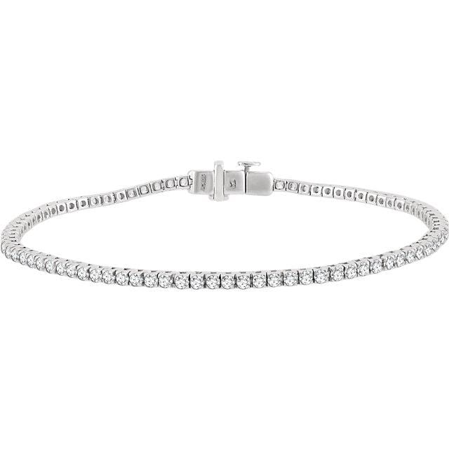 Buy 14K White Gold 0.5 CTW Diamond Bangle Bracelet 0.005Ct--1.0 MM