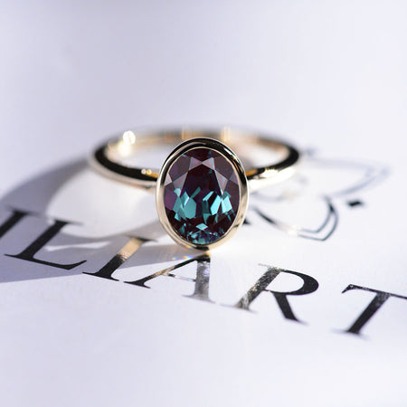 3 Carat Oval Alexandrite Set Engagement Ring