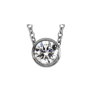 Diamond pendant with platinum necklace - Giliarto