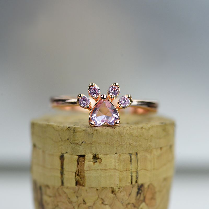 Dog paw hotsell ring rose gold