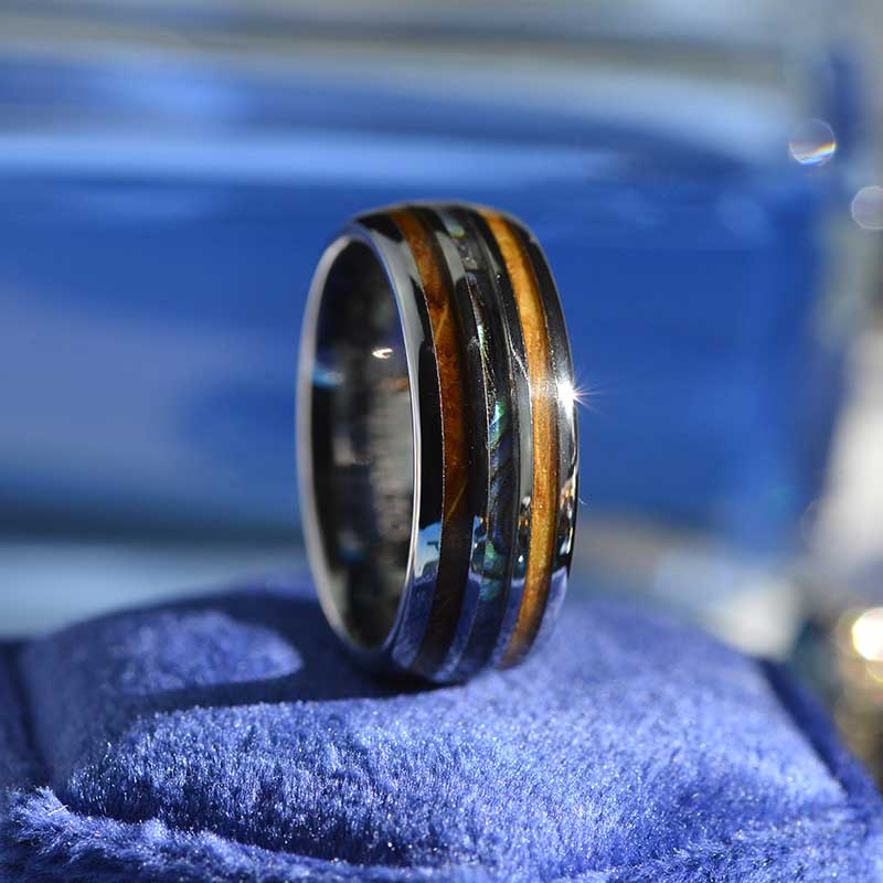 Wood Rings, Koa Wood Wedding Bands, Blue Tungsten Bands with Koa Wood  Inlay, Blue Wedding Rings, Blue Wedding Bands, Blue Wood Rings