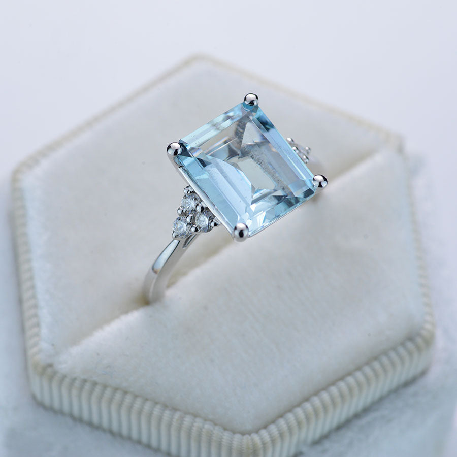 3.2 Cts 2024 Natural AQUAMARINE Emerald Cut For Aquamarine Solitaire Ring or Aquamarine Pendant, Engagement Ring, Promise Ring, Fine Quality Gem