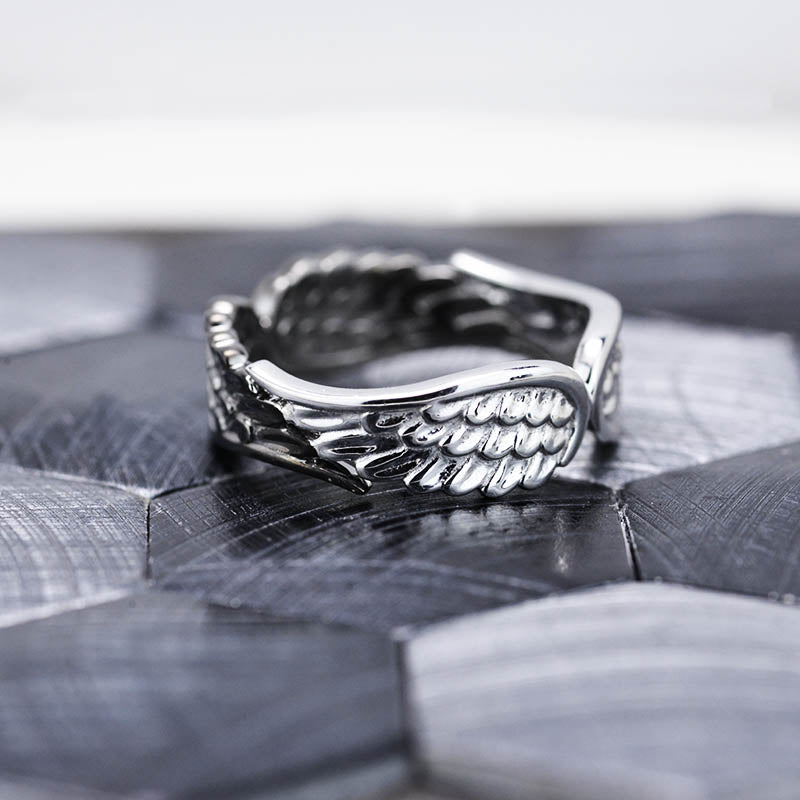 Mens angel store wing ring