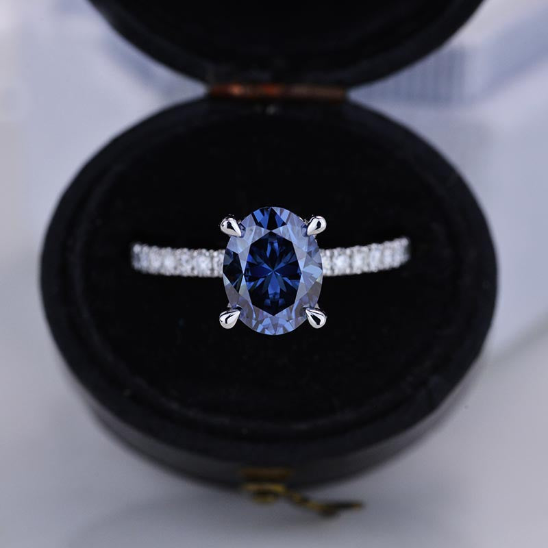 Shops dark blue moissanite