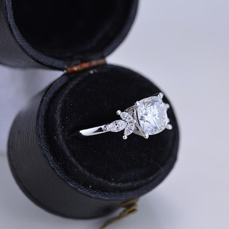 3Ct Cushion Moissanite Engagement Ring, Cushion Moissanite Engagement Ring