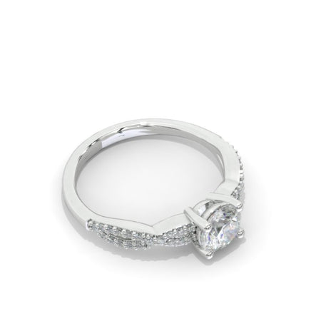 1 Carat Moissanite Giliarto Twisted Shank Gold Engagement Ring