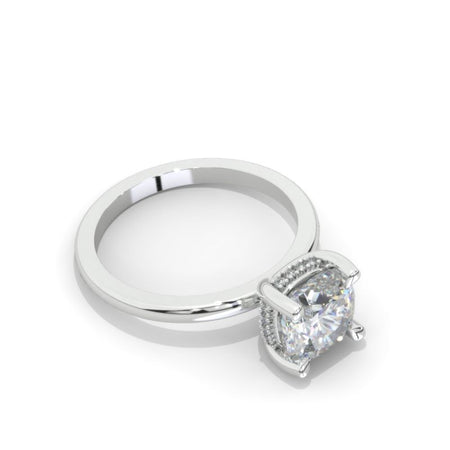 2 Carat Cushion Cut  Hidden Halo Giliarto Moissanite Diamond White Gold Engagement  Ring