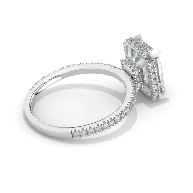 Double hidden halo engagement on sale ring