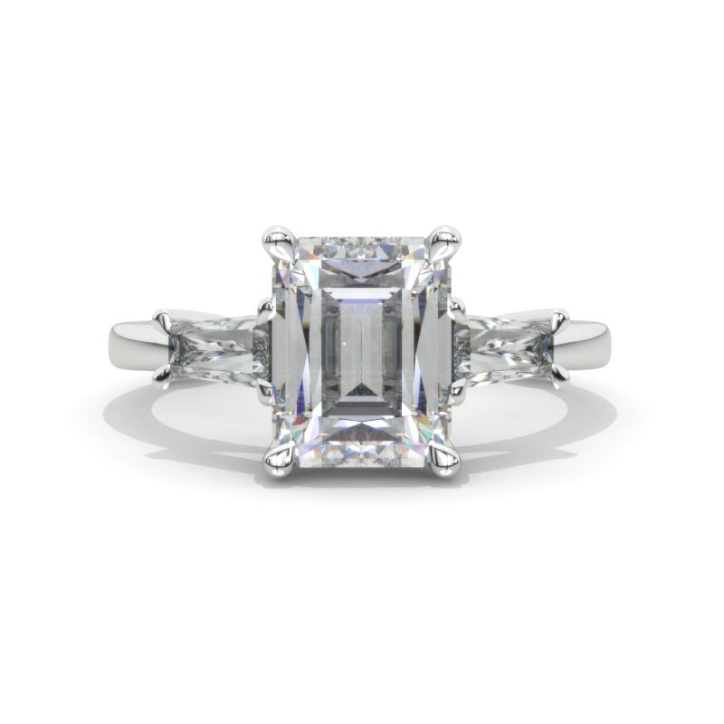 3 Carat Giliarto Emerald Cut Moissanite Engagement Ring