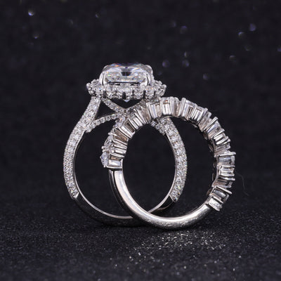 Halo Diamond Moissanite Engagement Ring